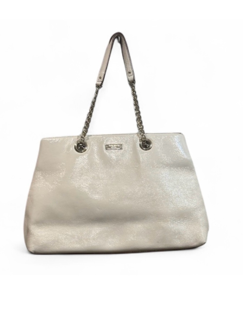 Michael Kors Metallic Silver Leather Shoulder Tote